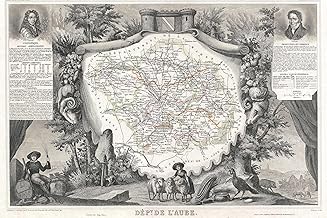 4"x6" Poster, 1852 Levasseur Map of the Department L'Aube, France (Chaource Cheese Region) - Gallery Print