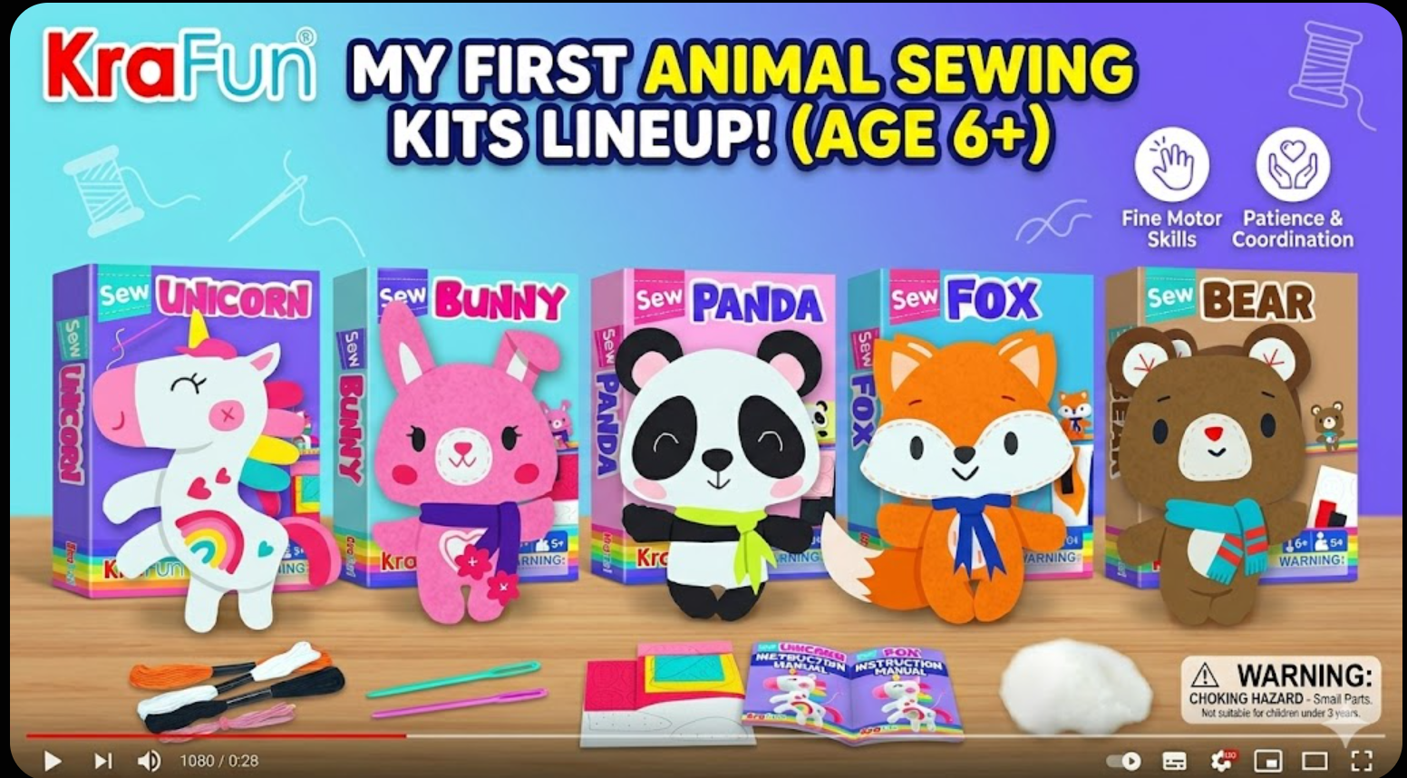 Amazon.com: KRAFUN My First Panda Sewing Kit for Kids Ages 8-12