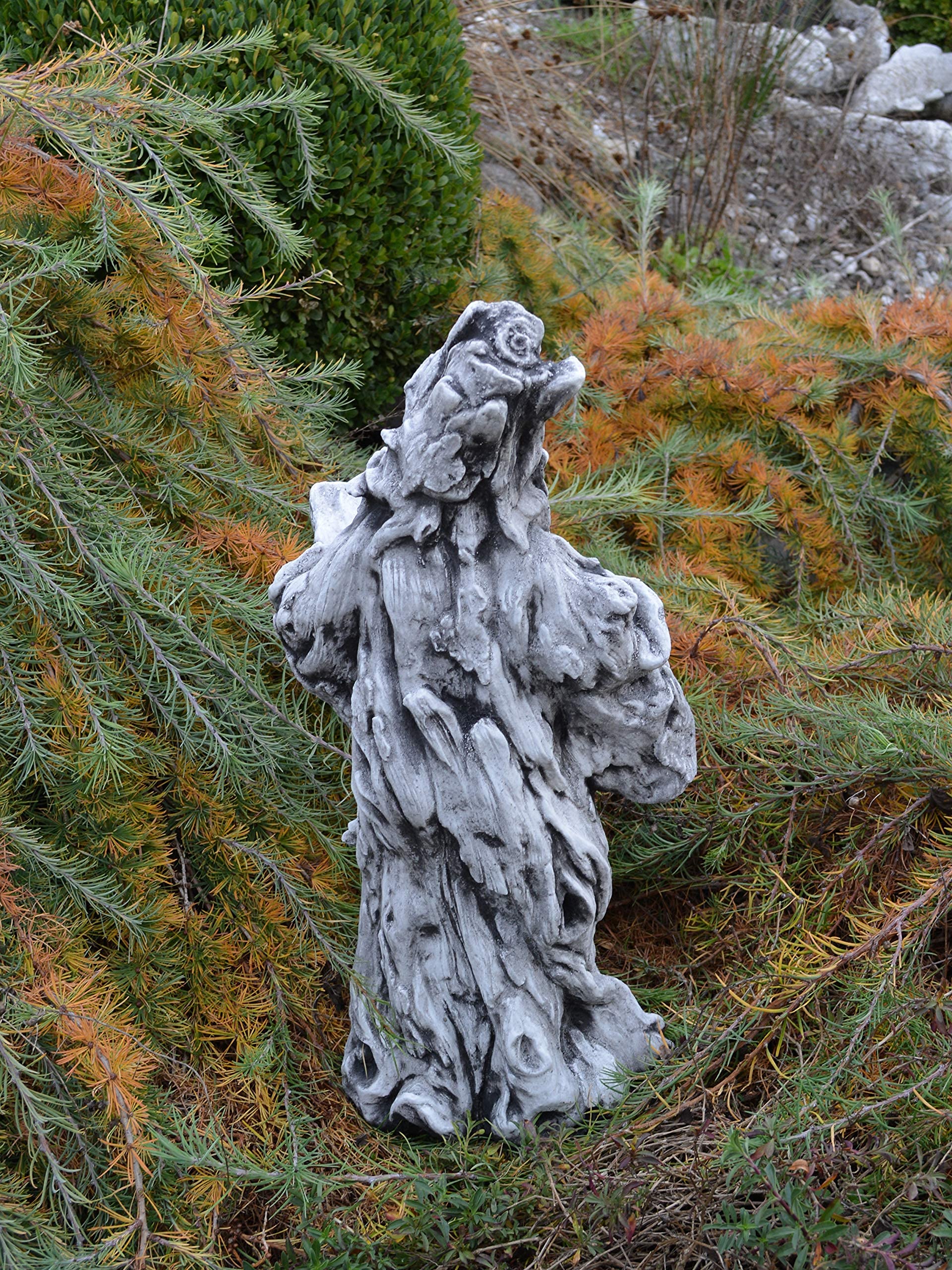gartendekoparadies.de Figure de Pierre Massive GNOME de la forêt Esprit de la Nature Arbre Magicien en Pierre reconstituée, résistant au Gel
