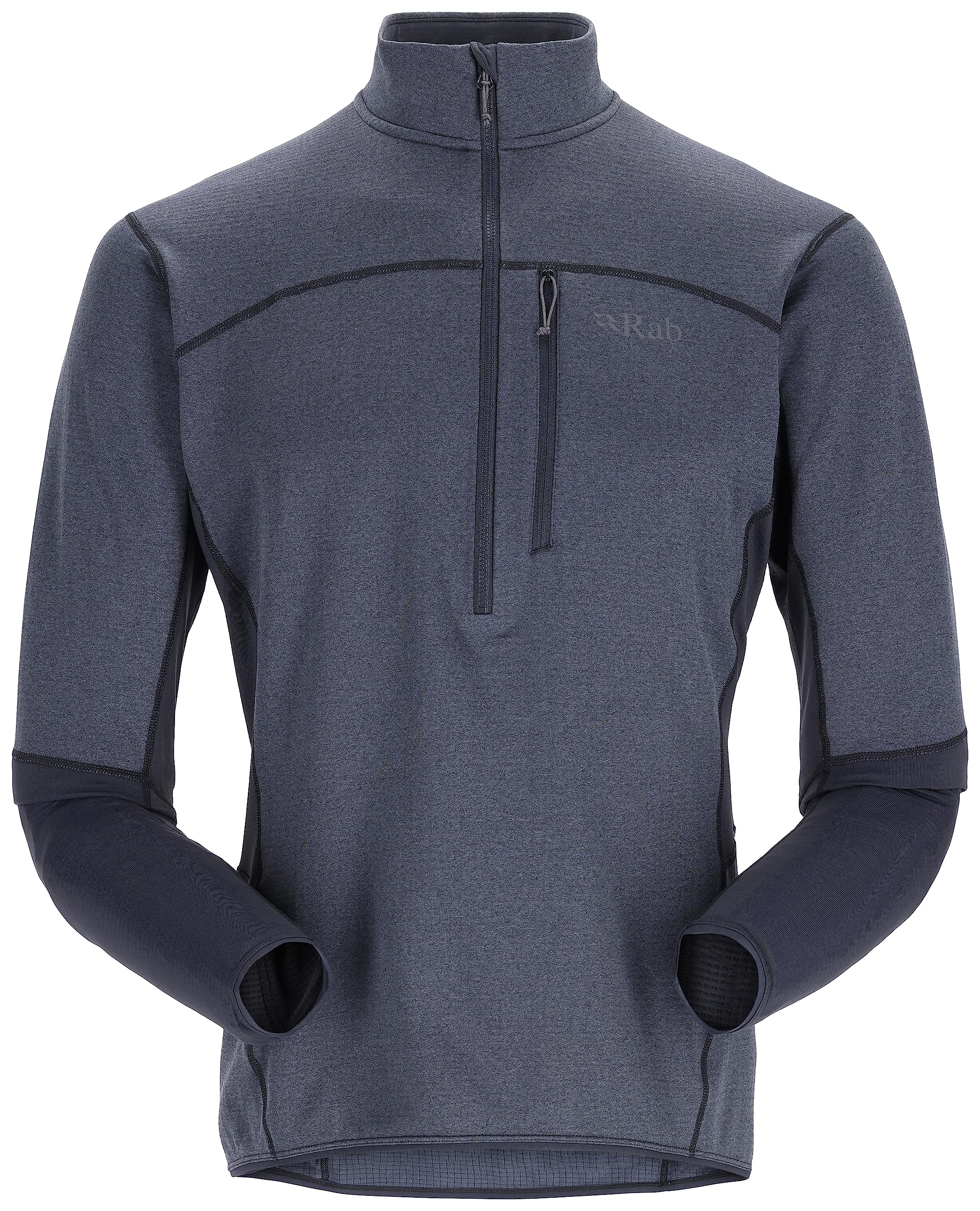 Rab Men’s Ascendor Pull-On Half-Zip Fleece for Skiing, Climbing, & Mountaineering - Beluga - Medium