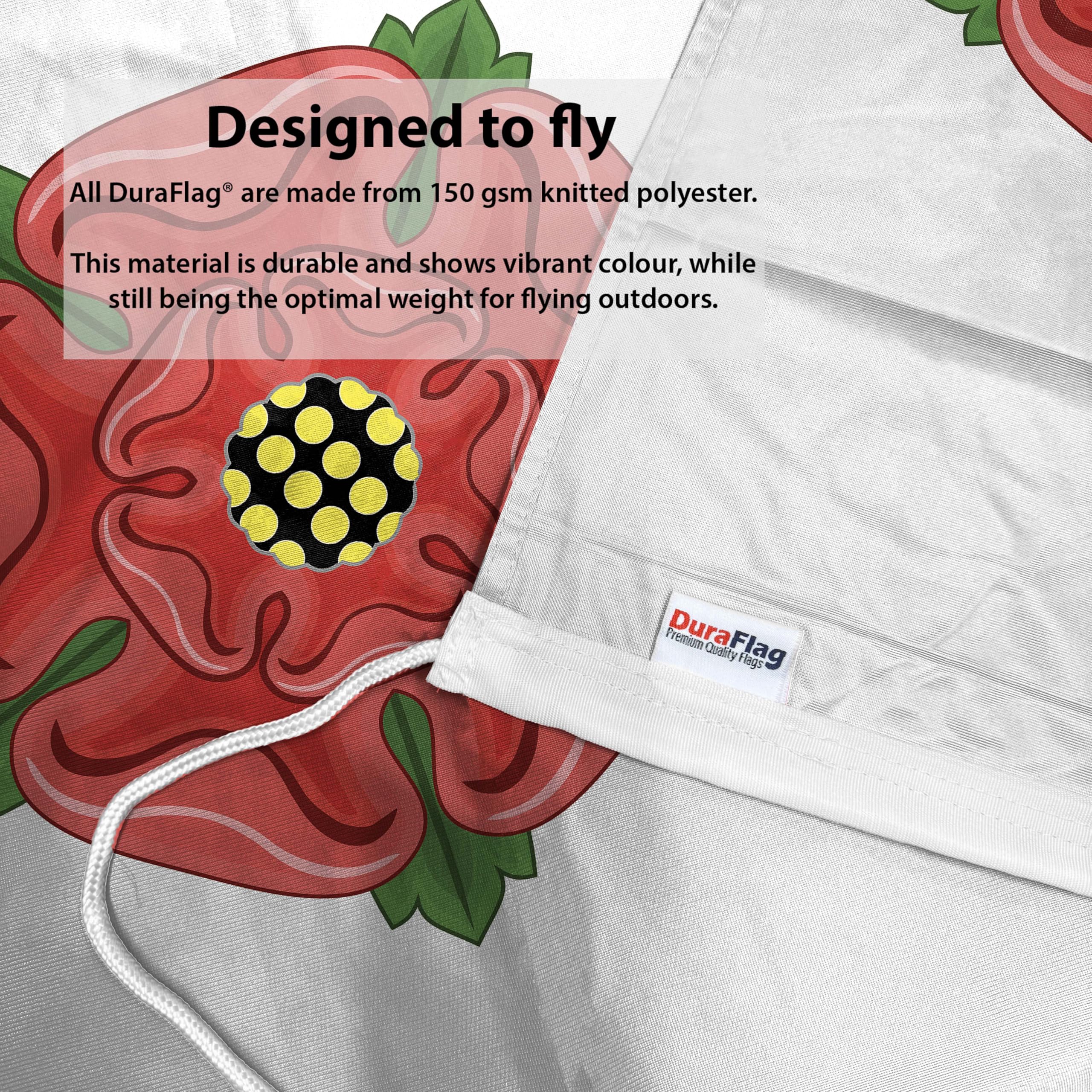 DuraFlag Lancashire Old 5ft x 3ft with Rope and Toggled - Premium Quality 5x3 County Flags, 5ft x 3ft (150cm x 90cm) - Image 3
