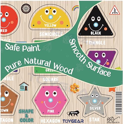 Image of Shape Eco Friendly Materials Wooden Learning Toys Puzzle for Brain Training /jorky Cutting Puzzle for Home /School /Non-Toxic /Education Memory Games for Baby Boy and Girl