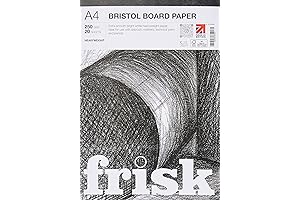 Frisk Bristol Board Paper Pad A4 250gsm, White  Bristle Board Paper Sheets