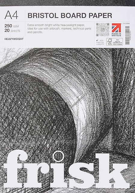Frisk 23104004 Bristol Board Paper Pad A4 250gsm, White