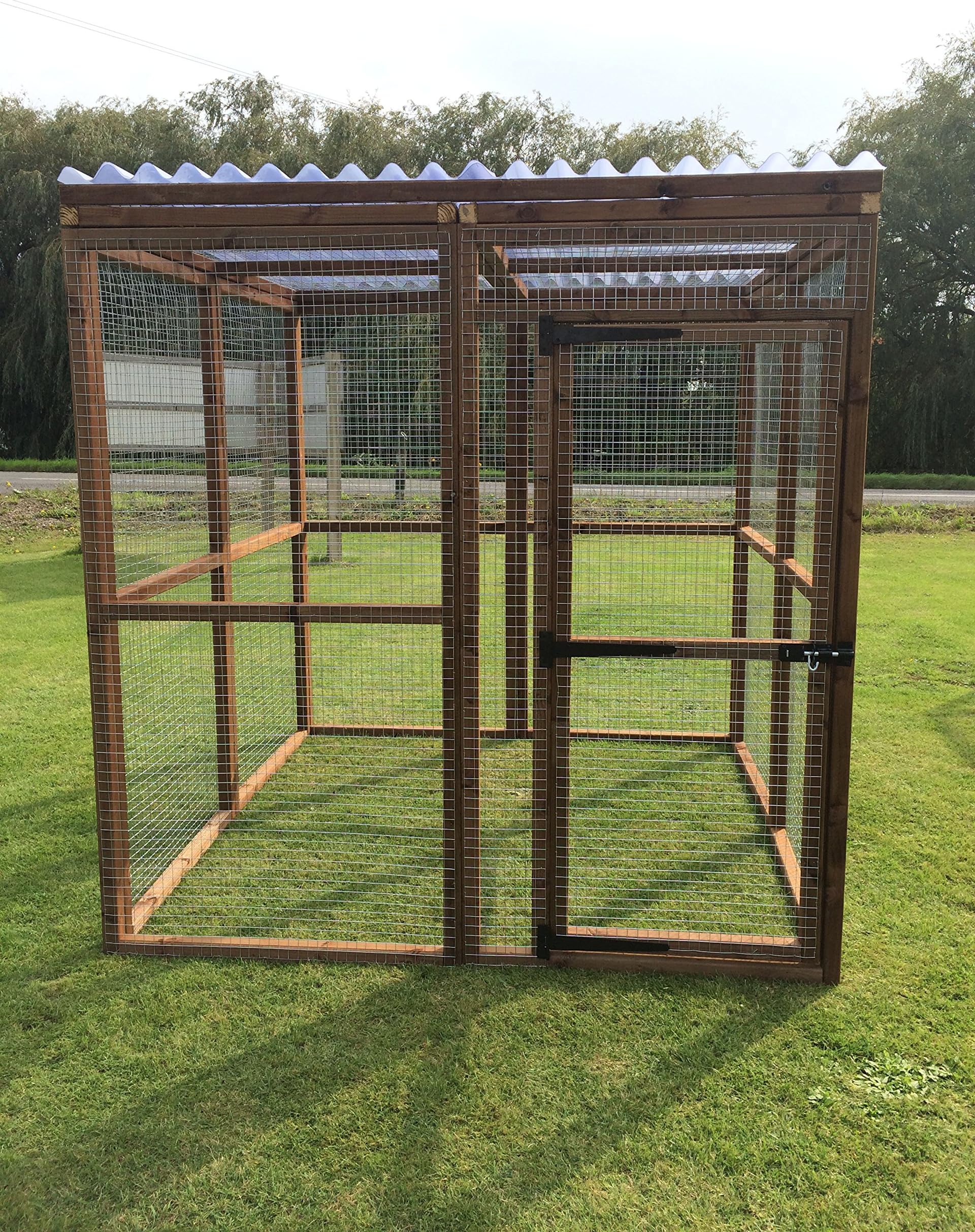 4wireStrong Outdoor Animal Run 6FT 16G Dog Cat Chicken (Clear Waterproof Roof)