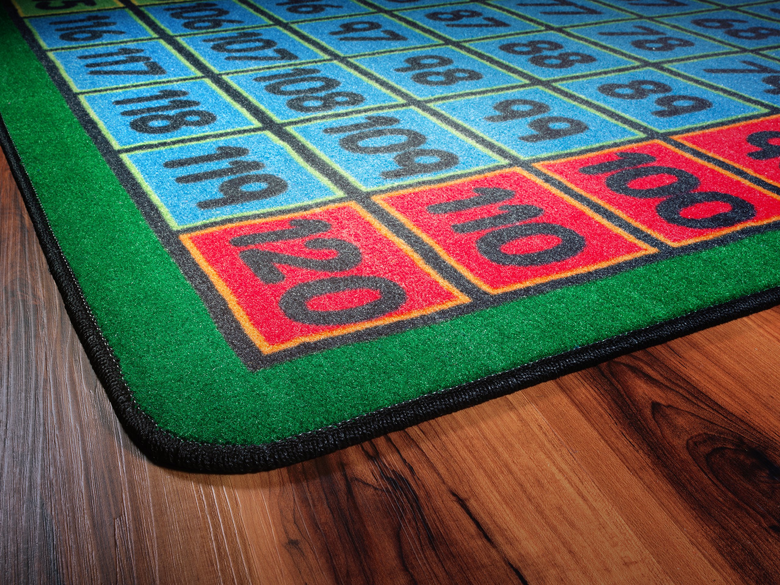 Flagship Carpets Counting Number Multicolor Educational Square Rug for Kids Playroom, Nursery Room Mat, Home Learning Area, and Classroom Carpet, 6' x 6', Counting to 120
