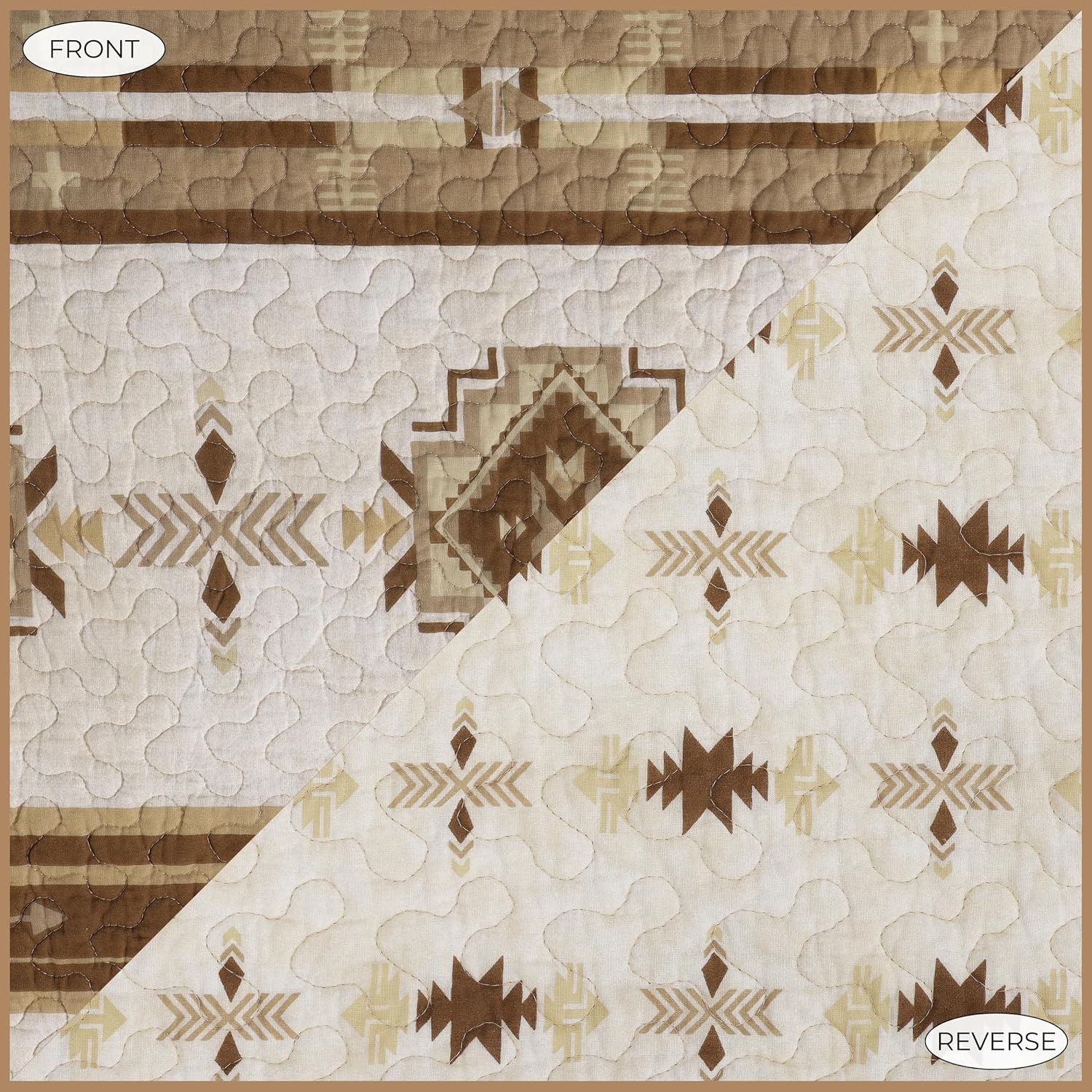 Paseo Road Dakota Queen Quilt Set, 3 Piece Rustic Western Bedding Set with Pillow Sham, Lightweight Reversible Cotton Quilt with Southwestern Aztec Pattern, Soft Breathable Cozy Boho Bedding - Image 7