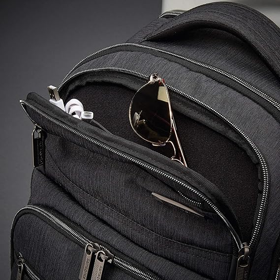 Samsonite Modern Utility Double Shot Laptop Backpack، Charcoal Heather، One Size