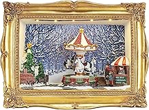 Mr. Christmas 90th Anniversary Gold Harzrahmen Schattenbox mit Karussell