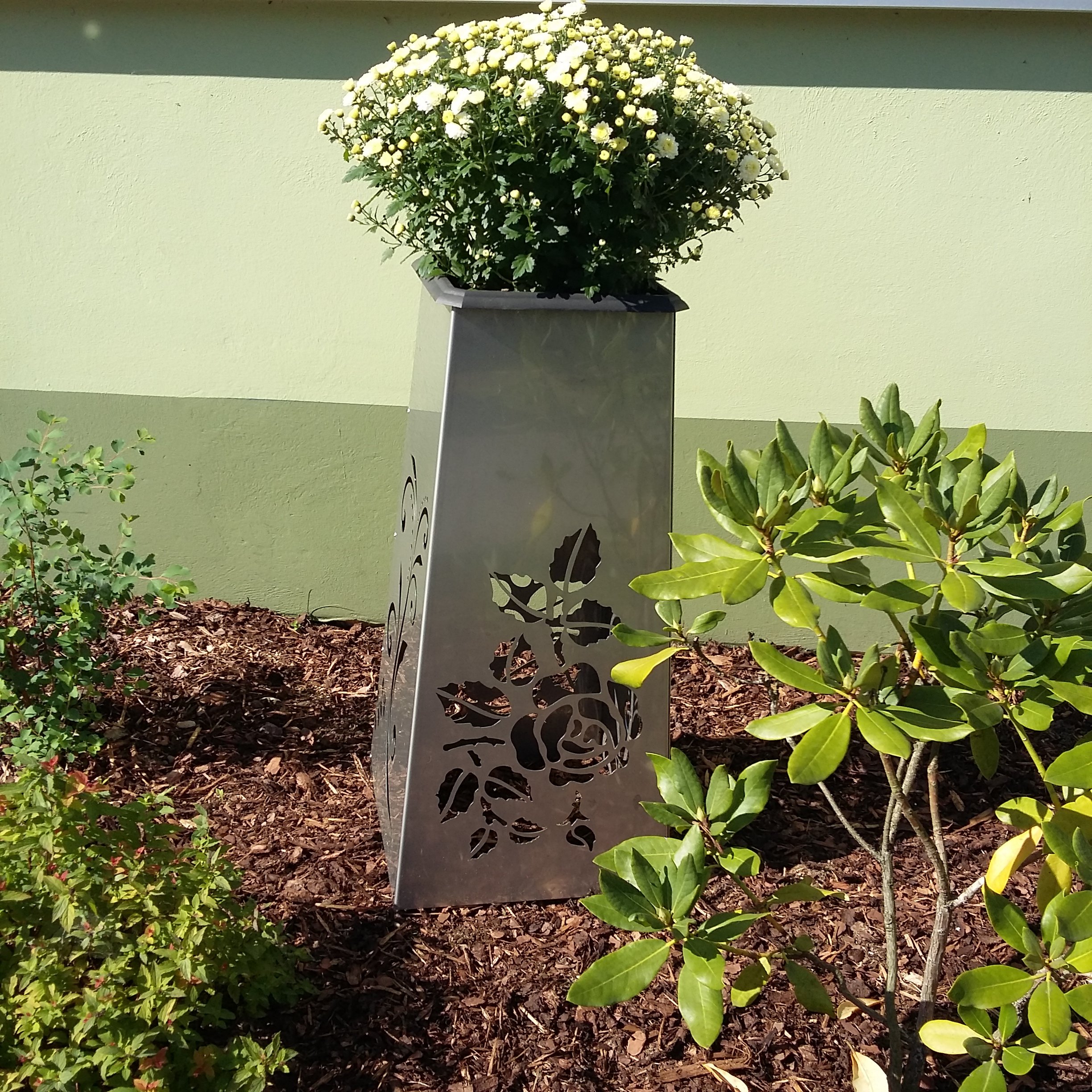 ARTTEC Pflanzsäule (1 Stück) hochwertige Gartendeko aus Metall - Edelmetaldeko für Garten, Balkon & Terasse - Metalldeko zum Aufstellen - Made in Germany