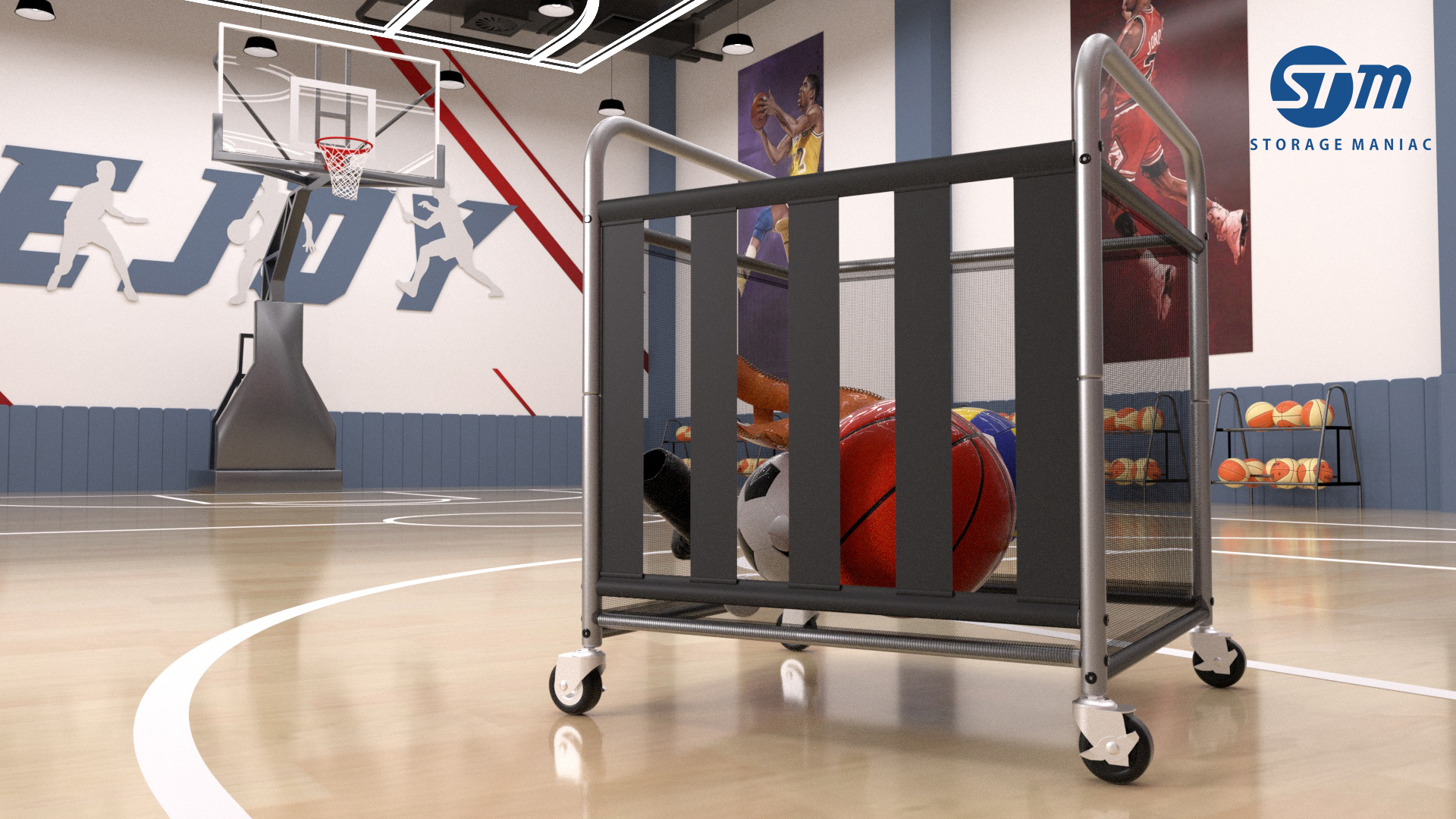 Amazon.com: STORAGE MANIAC Ball Storage Bin Rolling Sports Ball