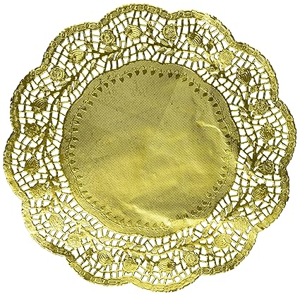foil 10 1/2 inches doilies - gold