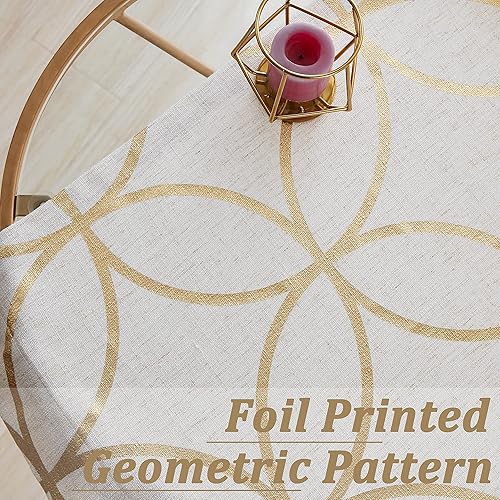 Miniatura 10 de SXZJTEX Gold Aztec Light Filtering Curtains for Living Room 2 Panels, Boho Tribal Geometric Print Window Curtains for Bedroom, Grommet Semi Sheer