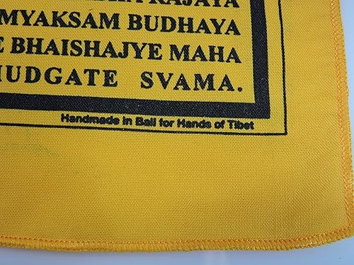 Miniatura 3 de KEXMY Banderas de oración hechas a mano con Buda de medicina tibetana con traducción al inglés (6 x 8 pulgadas), Tela