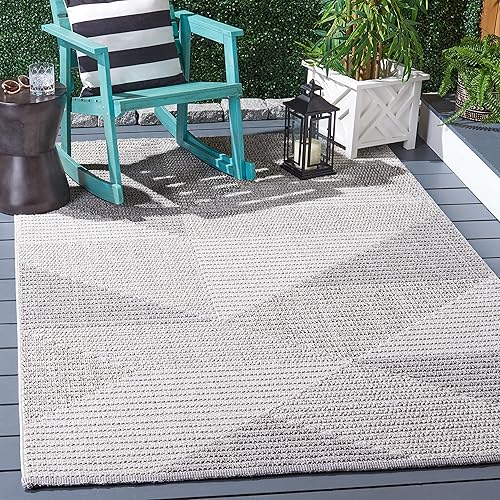 Safavieh Global Collection GLB400F - Alfombra cuadrada de 6 pies 7 pulgadas x 6 pies 7 pulgadas color gris claro gris impermeable lavable para