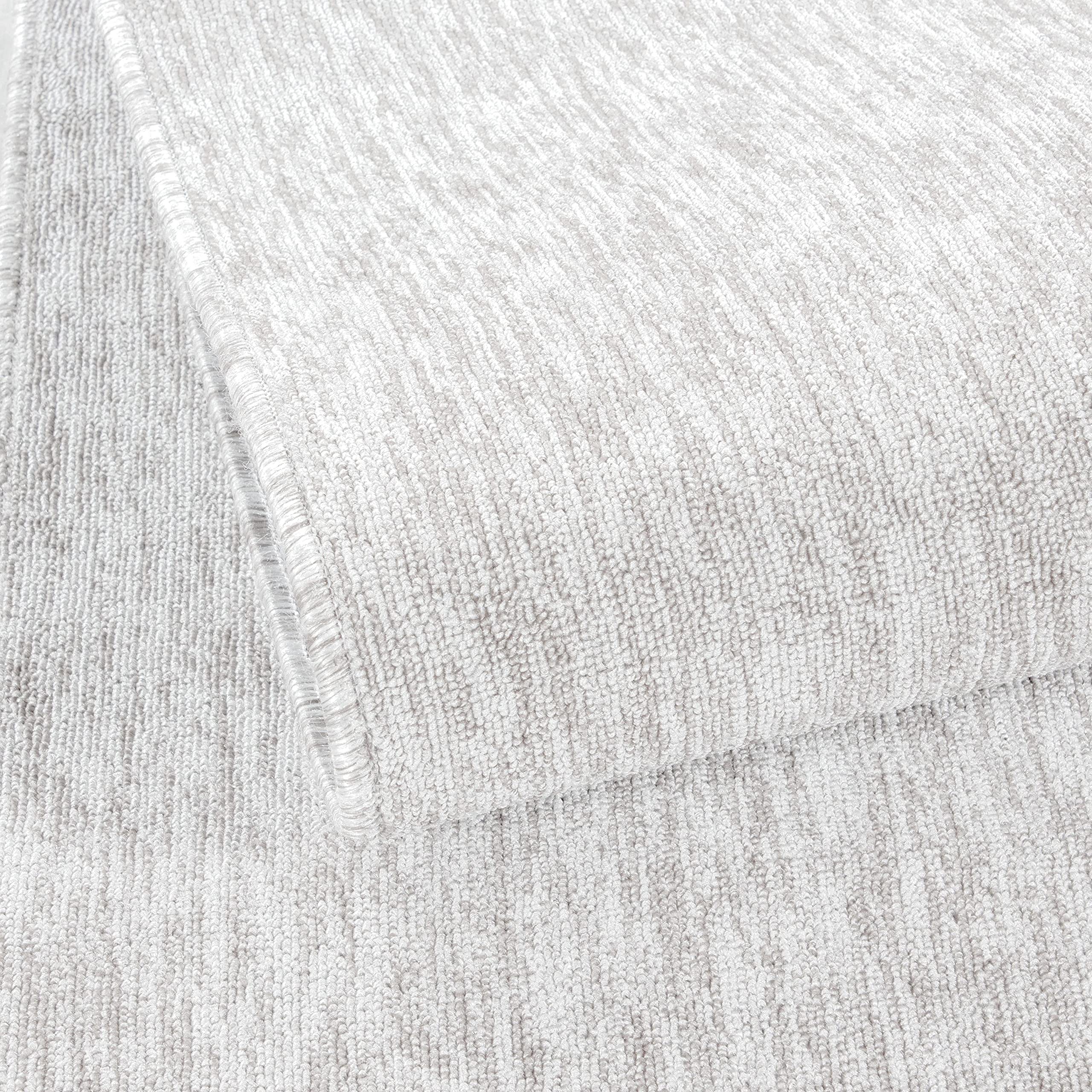Kurzflorteppich aus Flachgewebe, gemischt mit Schlaufe, pflegeleicht, für Wohn- und Schlafzimmer, Farbe: Creme, 240 x 340 cm