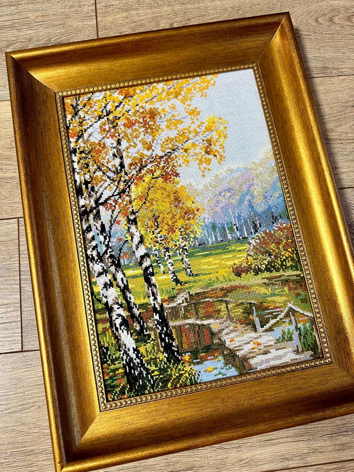 RIOLIS - The Birches 1134, Cross Stitch Kits 10,24" x 14,96", Cross Stitch Kits for Beginners & Advanced, Crossstitching Kit Adult, Embroidery Counted Stitching Kit