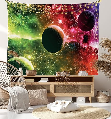 Miniatura 132 de Ambesonne Tapiz gótico, patio con hiedra encantada en la puerta antigua al bosque, colgante de pared ancho para dormitorio, sala de estar, 2-Verde