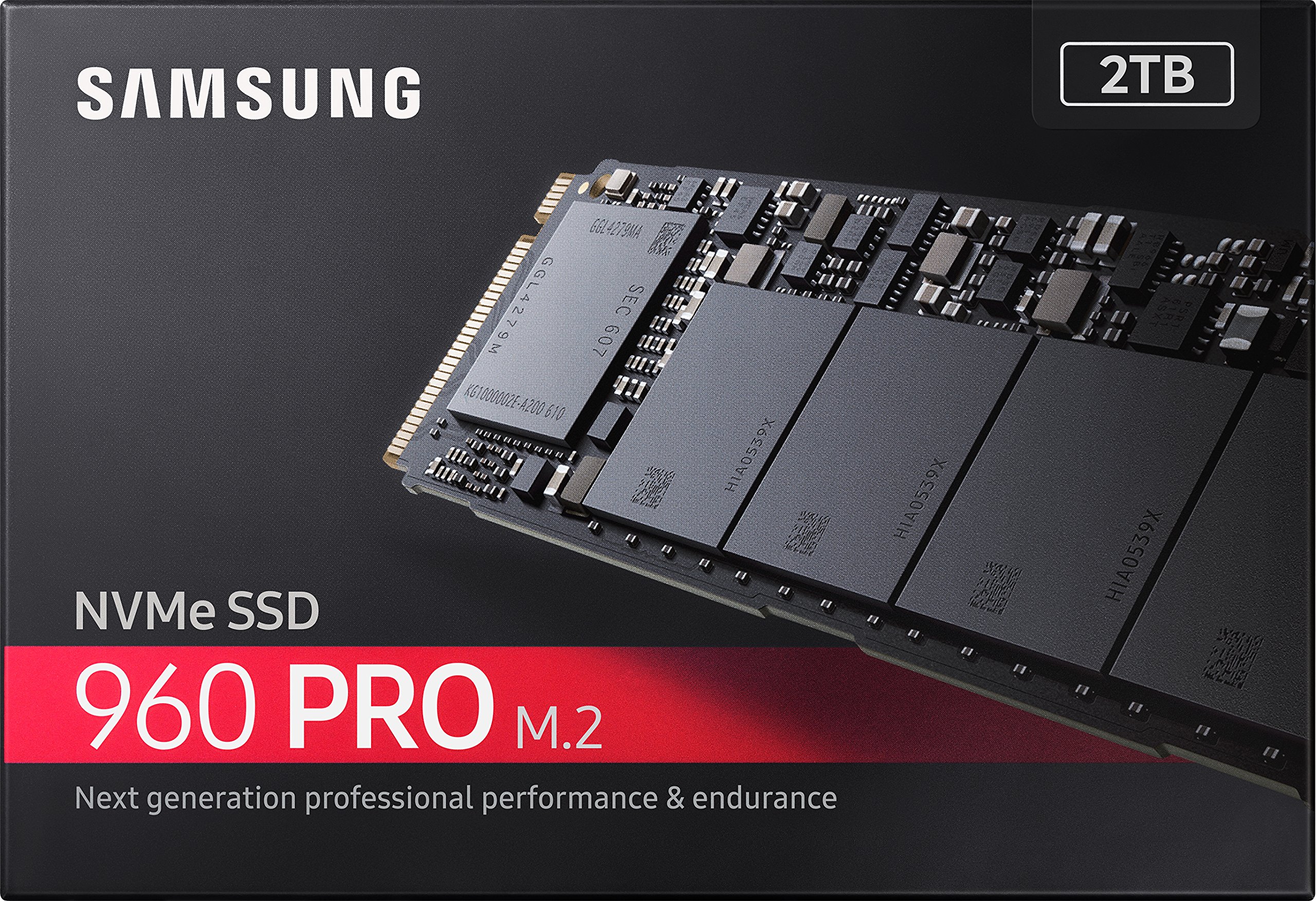 Samsung MZ-V6P2T0BW SSD 960 PRO, 2 TB, NVMe, Nero/Rosso