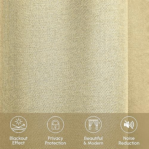 Miniatura 8 de Elegant Comfort Cortinas opacas con ojales en la parte superior, juego de 2 paneles, tratamiento de ventana, aislamiento térmico, oscurecimiento de