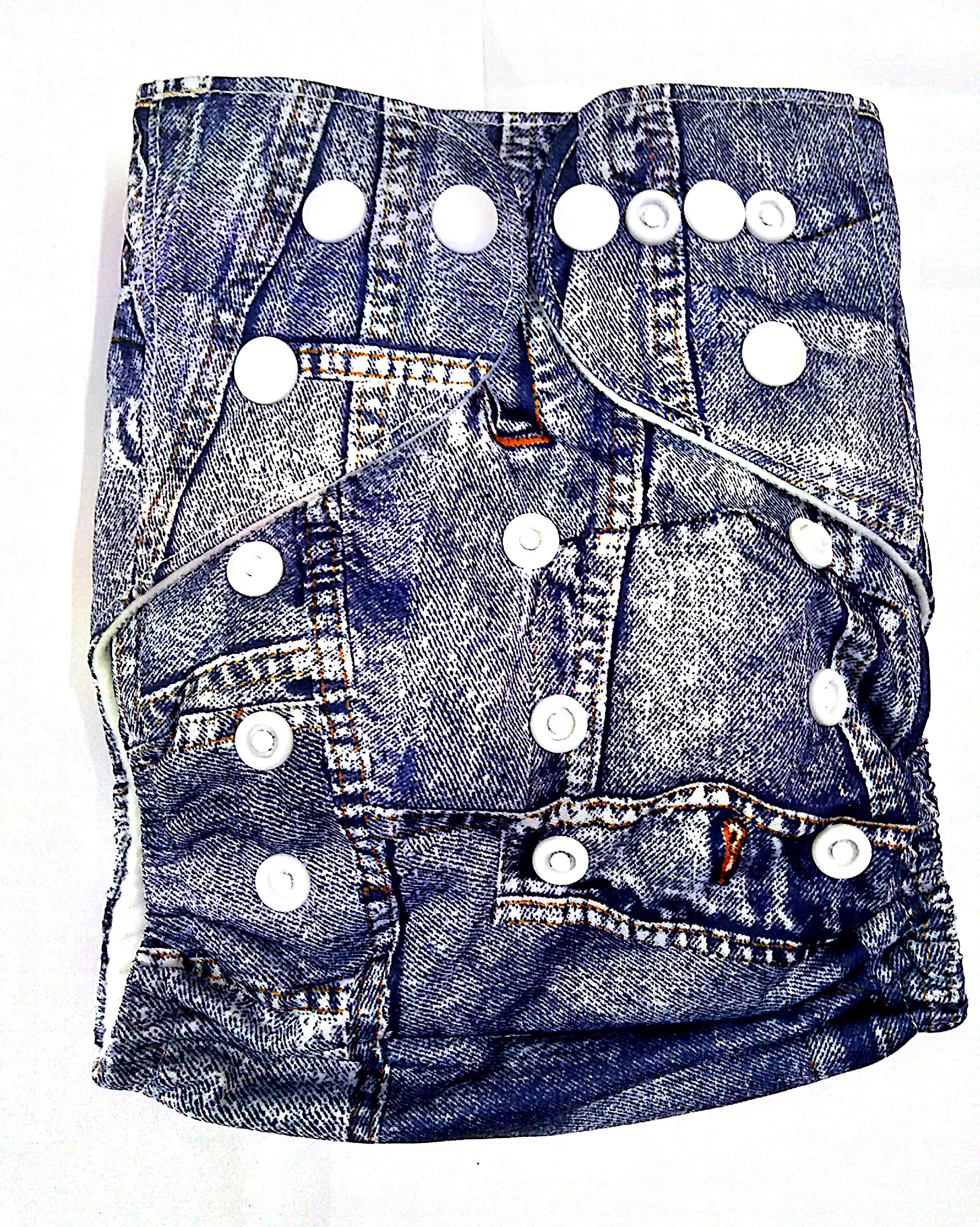 TinytotsBaby Pocket Cloth Diaper with Microfiber Insert - Jeans Print