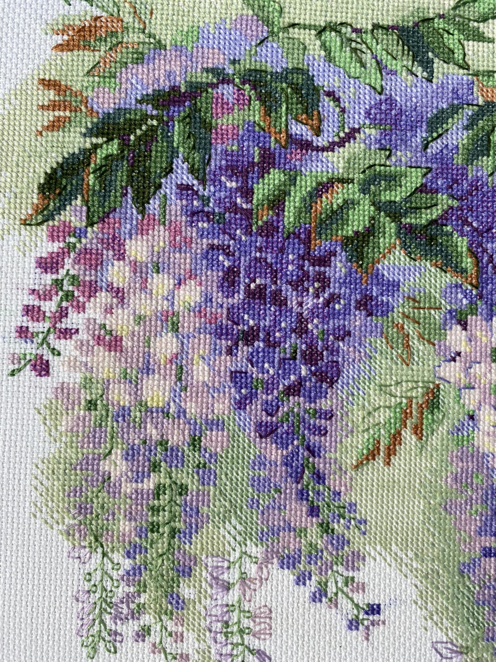 RIOLIS - Glicine 1672, Punto croce 30x40cm, Punto croce kit da ricamare, Disegni da ricamare, Embroidery kit, Set punto croce, Kit ricamo punto croce
