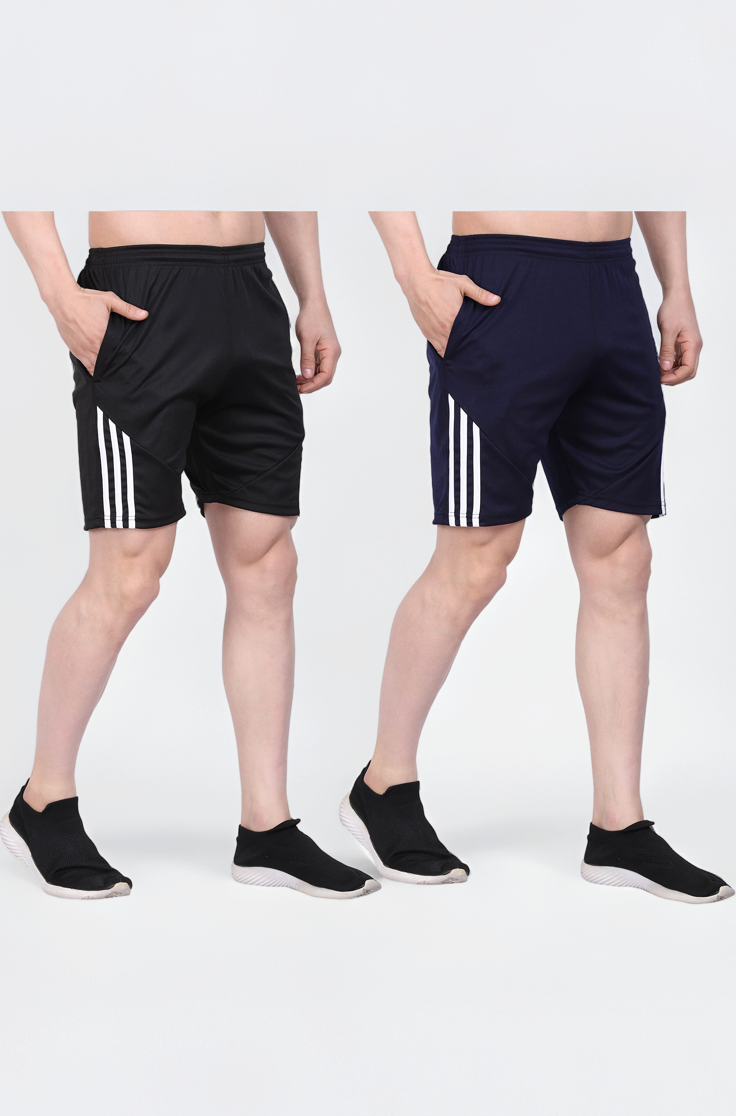 Buy RIKSAW Men Polyester Casual Shorts Both Sides 2 Pockets with