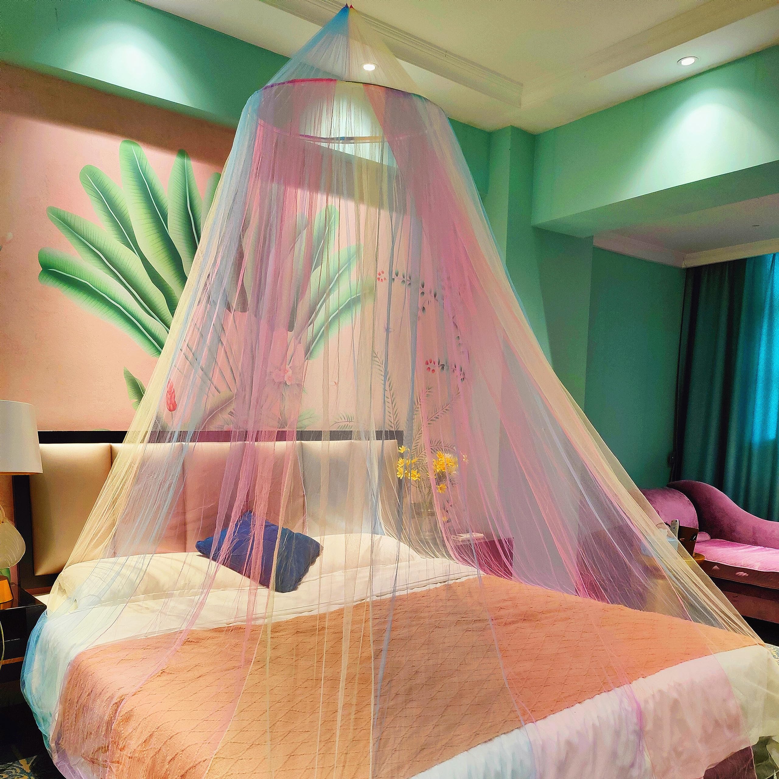 Eimilaly Rainbow Bed Canopy for Girls Mosquito Net Easy Installation Princess Canopy for Kids Bed Room Decor - Image 2