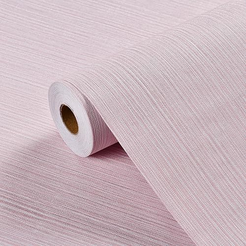 Miniatura 7 de Haimin Papel tapiz texturizado de tela de 24 x 393 pulgadas, papel de contacto de tela, papel tapiz de lino texturizado, papel tapiz autoadhesivo de