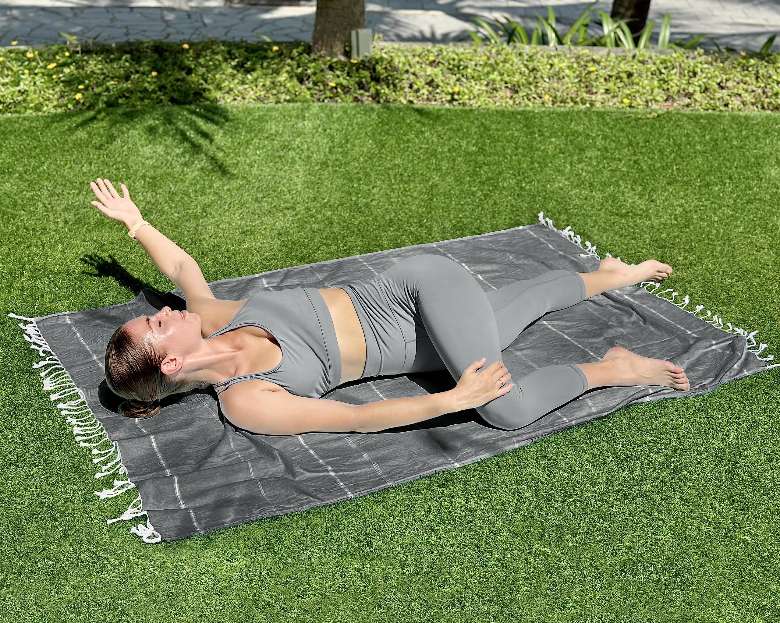 Utopia Towels Confezione da 2 teli da spiaggia turchi (100x180 CM), 100% cotone senza sabbia, leggeri e assorbenti ad asciugatura rapida per viaggi e piscina (grigio)