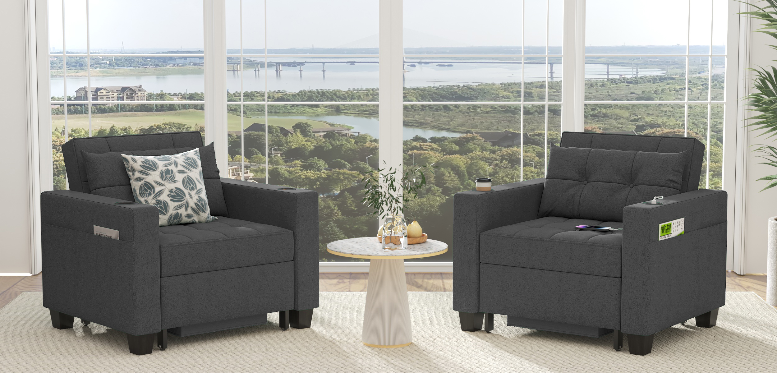 Amazon.com: DURASPACE 36.6 Inch Sleeper Chair 3-in-1 Convertible