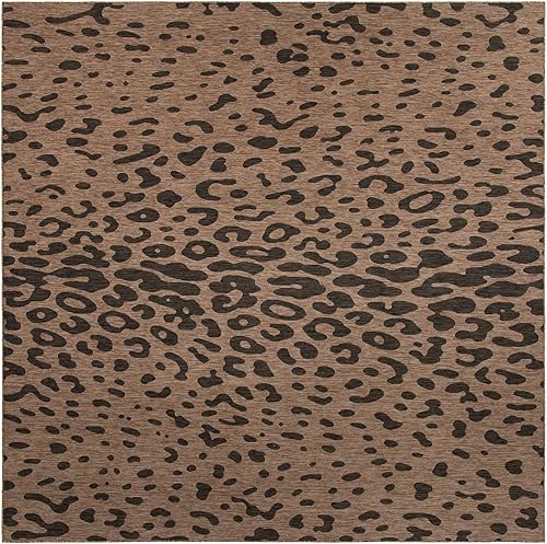 Vista 134 de Unique Loom Outdoor Safari Collection - Alfombra Samburu (10 pies cuadrados, natural/marrón claro)