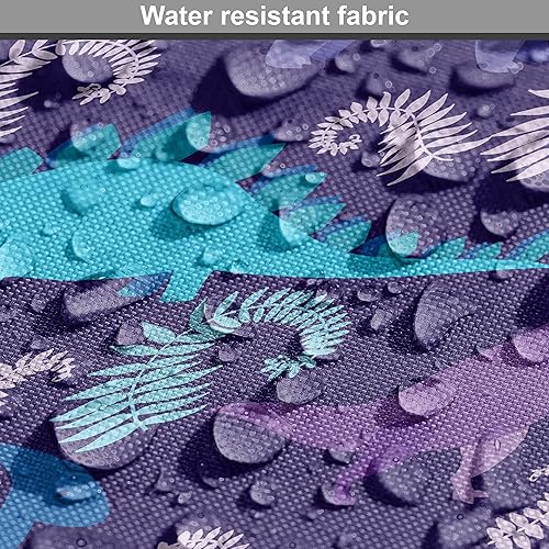 Vista 608 de Lunarable The Yard, tela azul real de The Yard, patrón de cerámica inspirado en el Medio Oriente estilo marroquí, estampado oriental, tela de satén