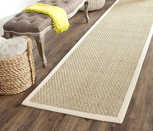 Vista 492 de SAFAVIEH Natural Fiber NF114A - Alfombra de hierba marina, tejido de canasta, con borde, para zonas de alto tráfico, sala de estar, dormitorio, 2