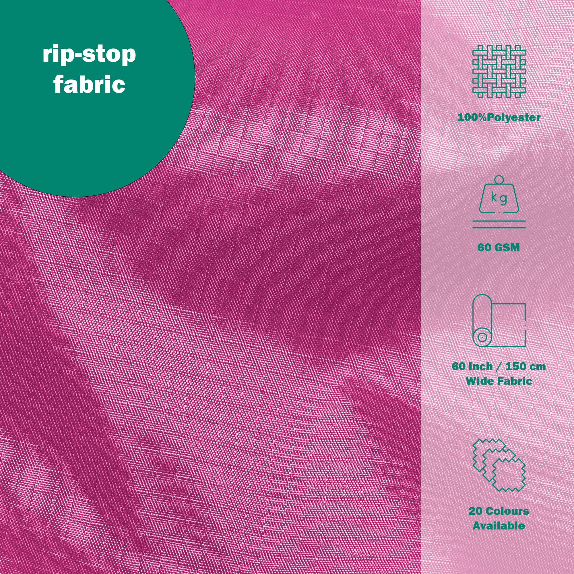 Gewebtes Polyester-Ripstop-Stoff, 150 Cm Breit – Wasserabweisend, Reißfest Für Outdoor-Projekte