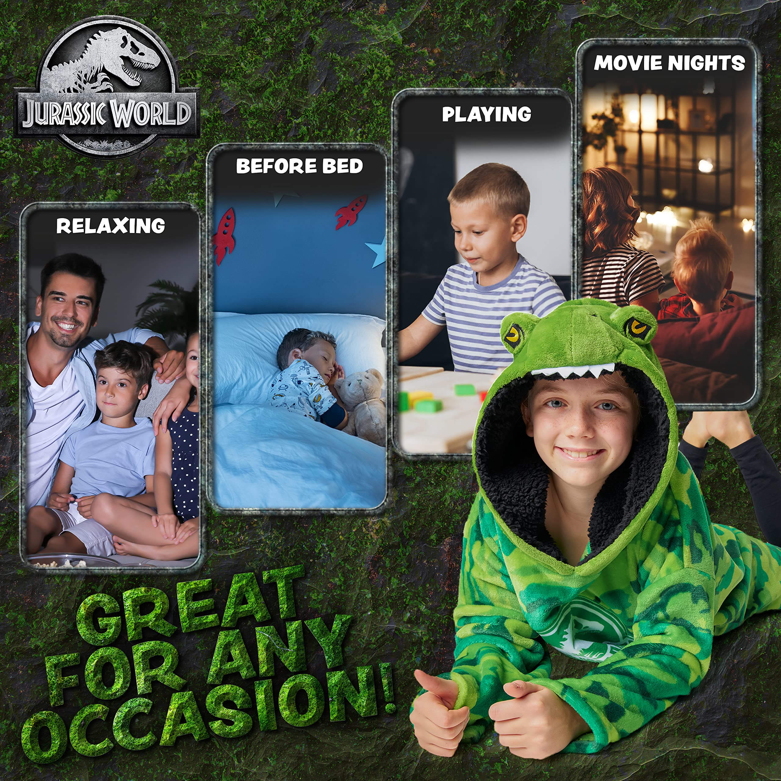 Jurassic World Felpa Bambino Dinosauro - Felpe oversize in Pile