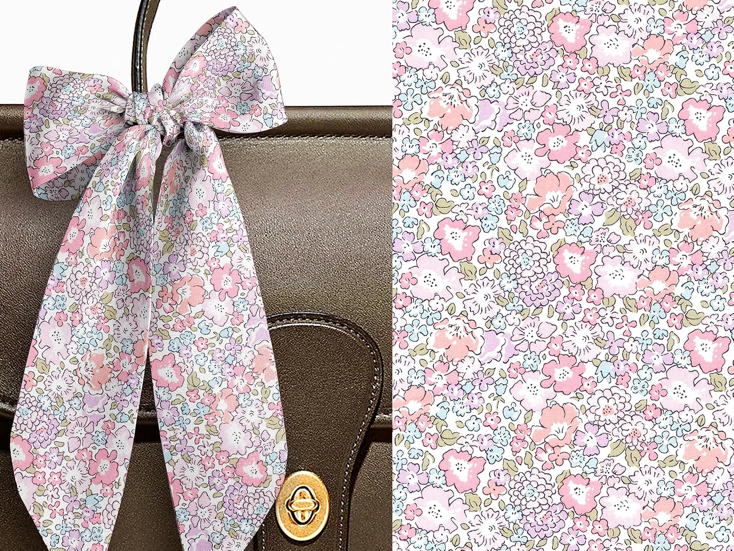 Liberty London Scarf -Choose Length - Michelle Pink Skinny Scarf Tie Headband, Handbag/Purse flair - Silky Tana Lawn Cotton - Choose Length