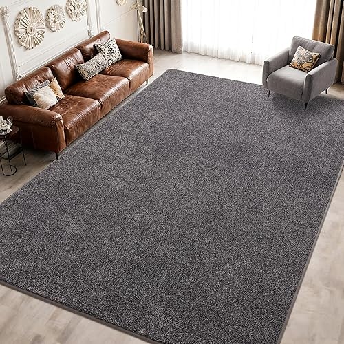 Miniatura 21 de Keeko - Alfombras grises de 4 x 6 pies para dormitorio, suave alfombra moderna para sala de estar, alfombra antideslizante de bajo pelo interior,