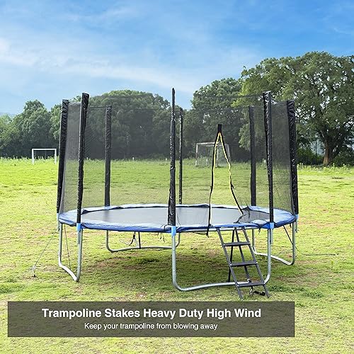 Miniatura 6 de Estacas para trampolín de acero galvanizado, fuerte y galvanizado, kit de anclaje de alto viento para trampolín, tiendas de campaña, anclajes de