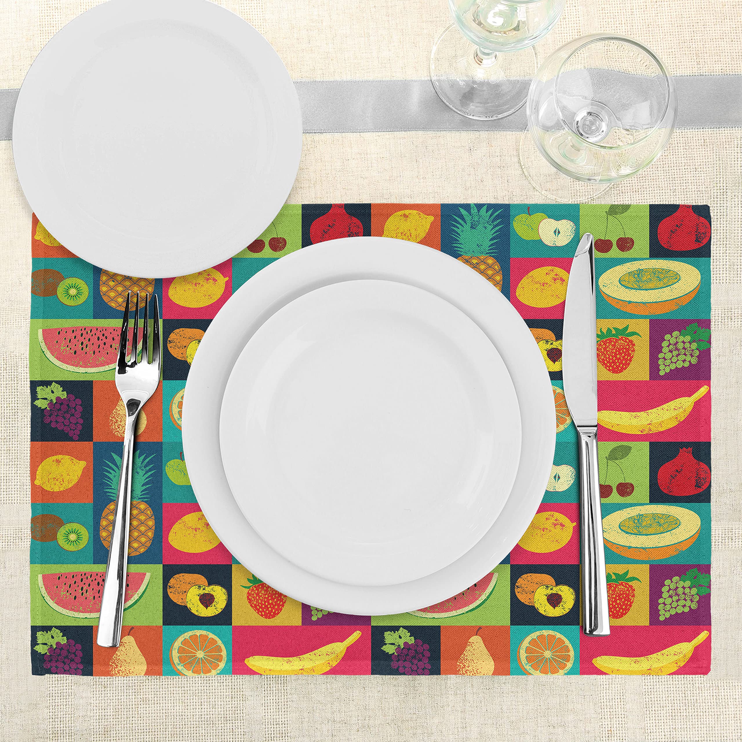 ABAKUHAUS Retro Tovaglietta Americana Set di 4, Estratto
