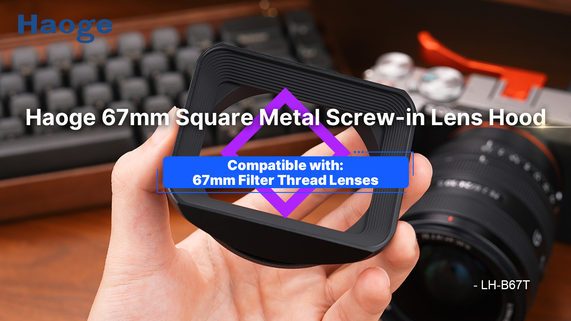 Amazon.com : Haoge 67mm Square Metal Screw-in Mount Lens Hood