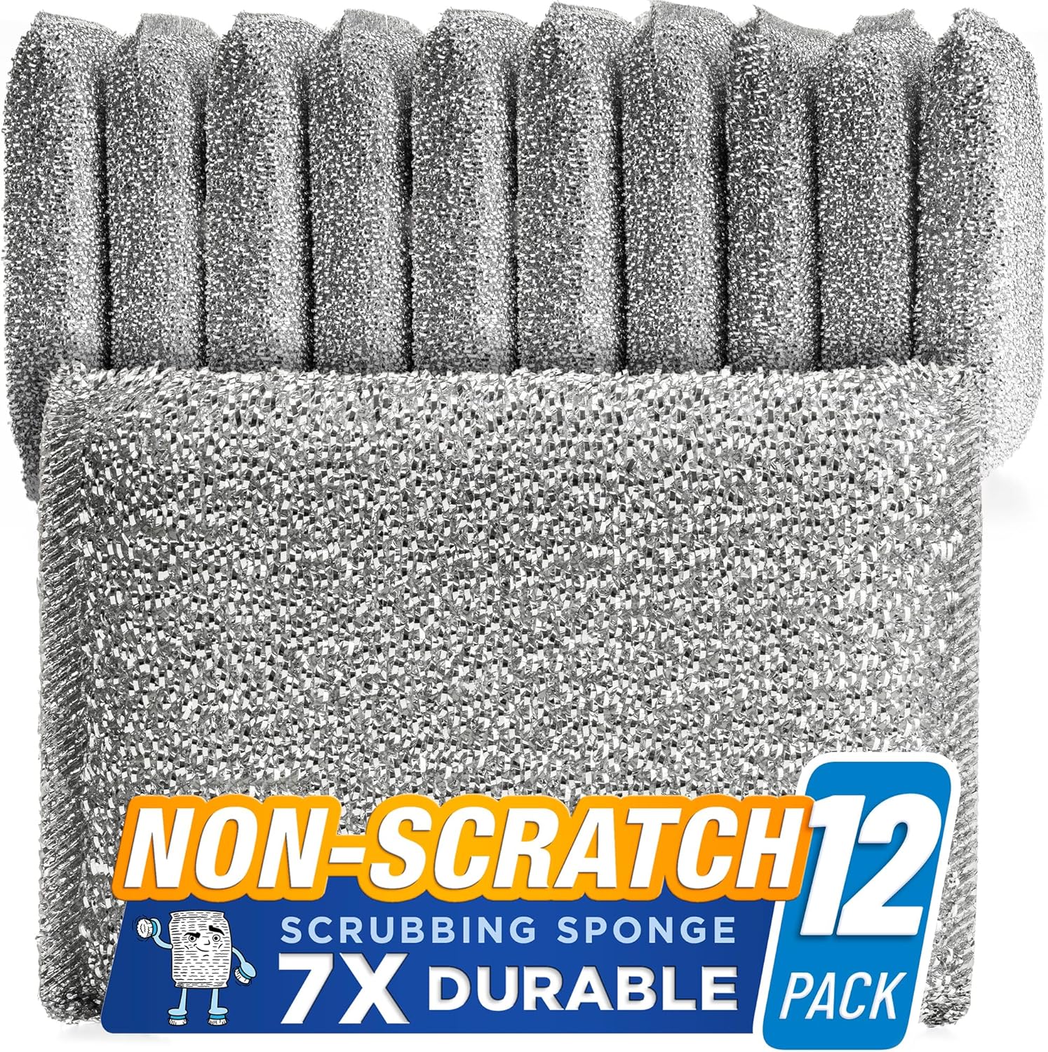 Kitchen Scrubbing Sponges – Heavy Duty Non-Scratch Scrubbing Cleaner Sponges in 1 Color – Multi-Surface Non-Metal Dish Scouring Scrubbers for Fast Cleaning. (12 Pack) Kitchen Scrubbing Sponges – Heavy Duty Non-Scratch Scrubbing Cleaner Sponges in 1 Color – Multi-Surface Non-Metal Dish Scouring Scrubbers for Fast Cleaning. (12 Pack)