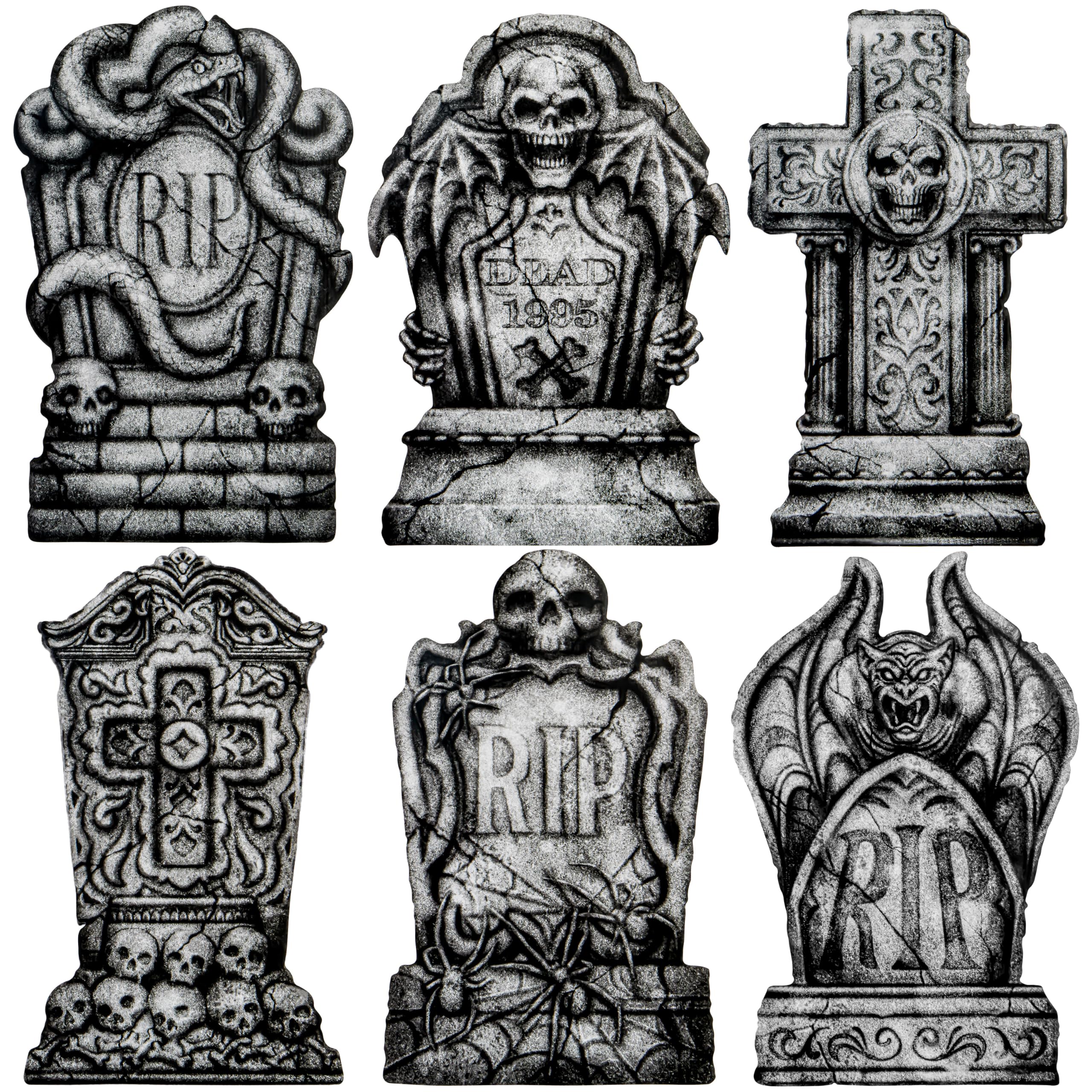 Joyin Grey 6 Pcs Halloween Decoration Outdoor Graveyard Tombstones