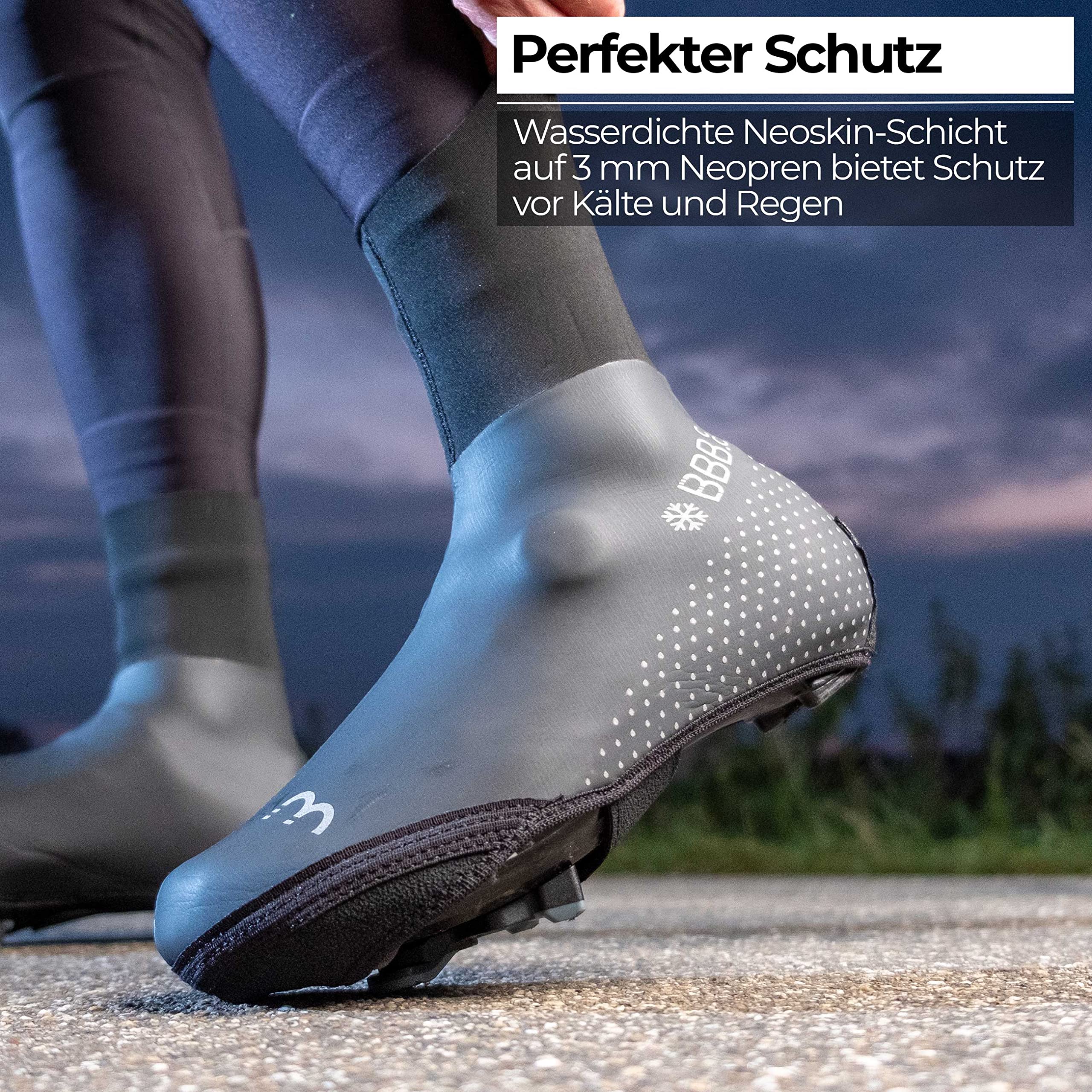 BBB Cycling Fahrrad Überschuhe für Herren und Damen wasserdichte Schuhüberzieher für Rennrad Regenschutz Thermo Ultrawear Zipperless BWS-25