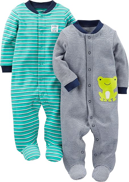 Simple Joys by Carter's Baby-Boys 2-Pack 2-Way Zip Cotton Footed Sleep and PlayBaby and Toddler Sleepers