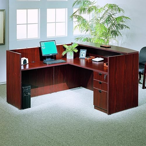 Miniatura 2 de Boss Office Products Recepción de 71 W por 3036 D por 42 H Recepción, Caoba, "30" Profundidad x 71" Ancho x 42" Alto (N169-M)