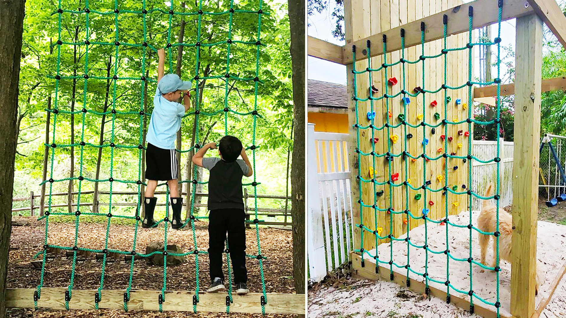 Playground Cargo Net Ramp Climbing Cargo Net Outdoor Climbing Net 3.3x13ft - Heavy Duty 12mm Rope ...