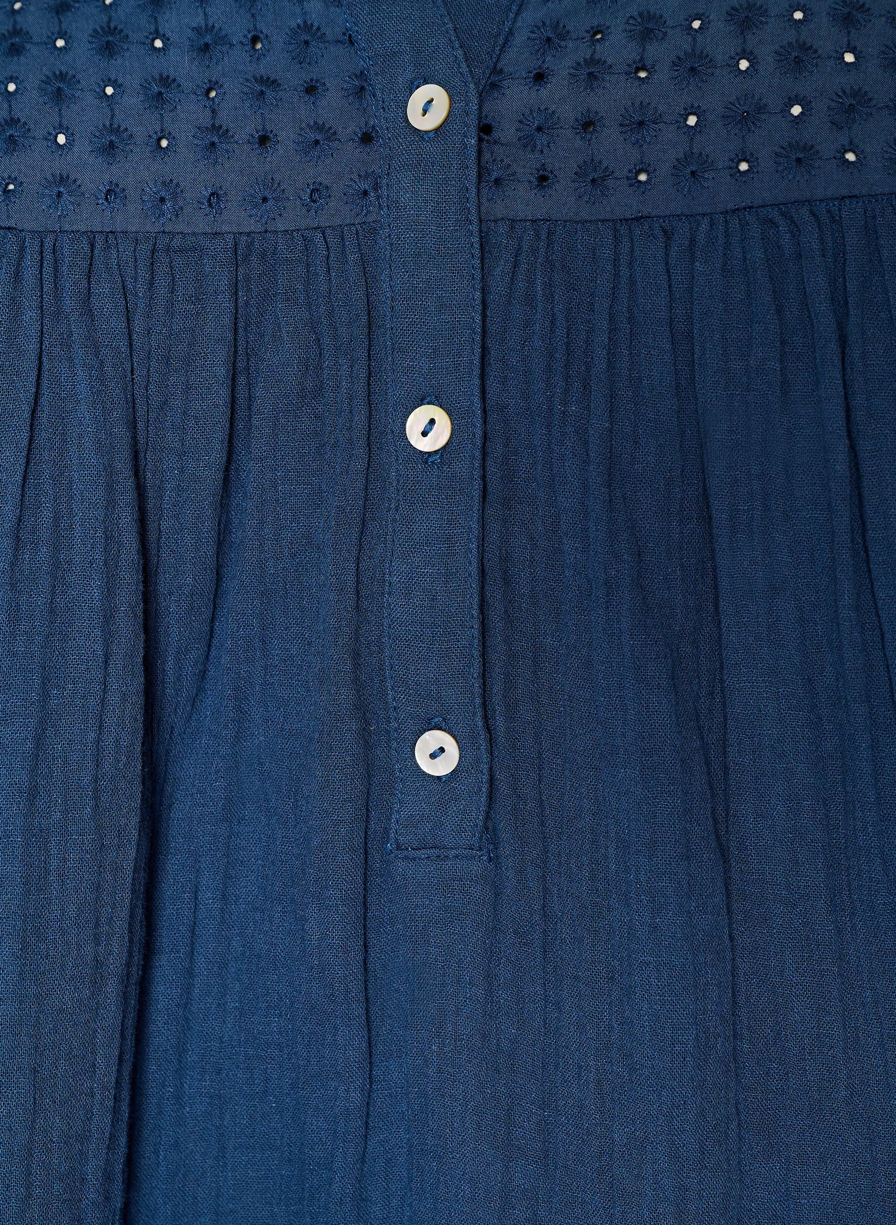 Zizzi Tunique en mousseline de coton pour femme - Manches 3/4 - Taille 42-60
