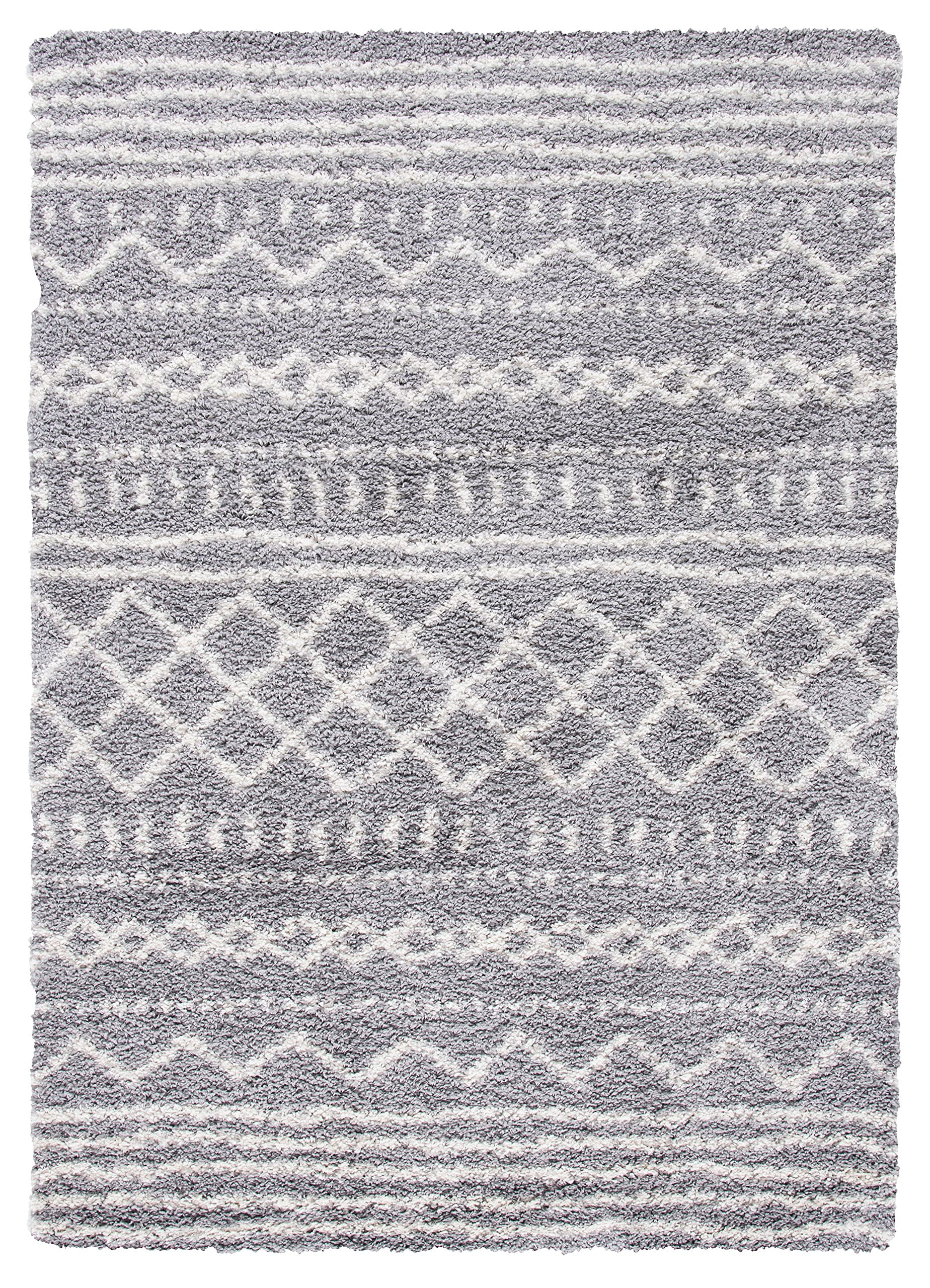 SAFAVIEH Arizona Shag Accent Rug 2'3"x4', Soft Plush Grey &amp; Ivory ASG741G