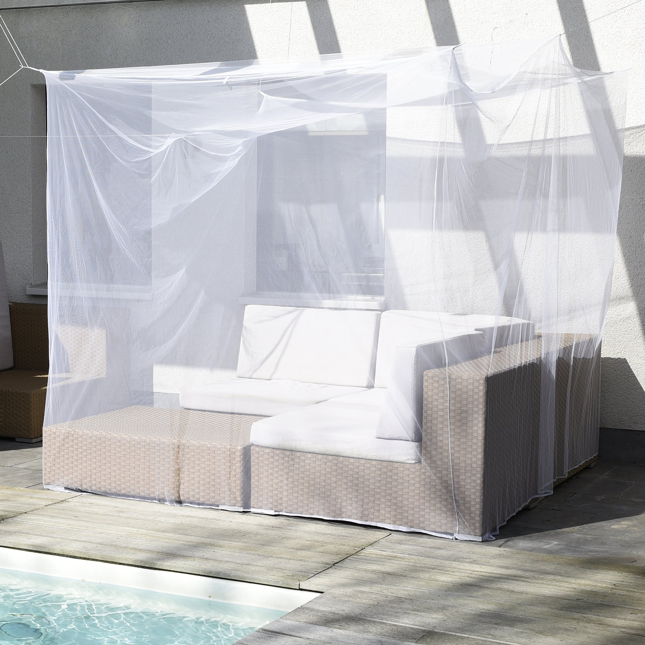 Grande Zanzariera per Letto Matrimoniale 200x220x200cm - Protezione dalle Zanzare per Camera da Letto, Giardino e Viaggi - Borsa per il Trasporto e Set di Montaggio inclusi.